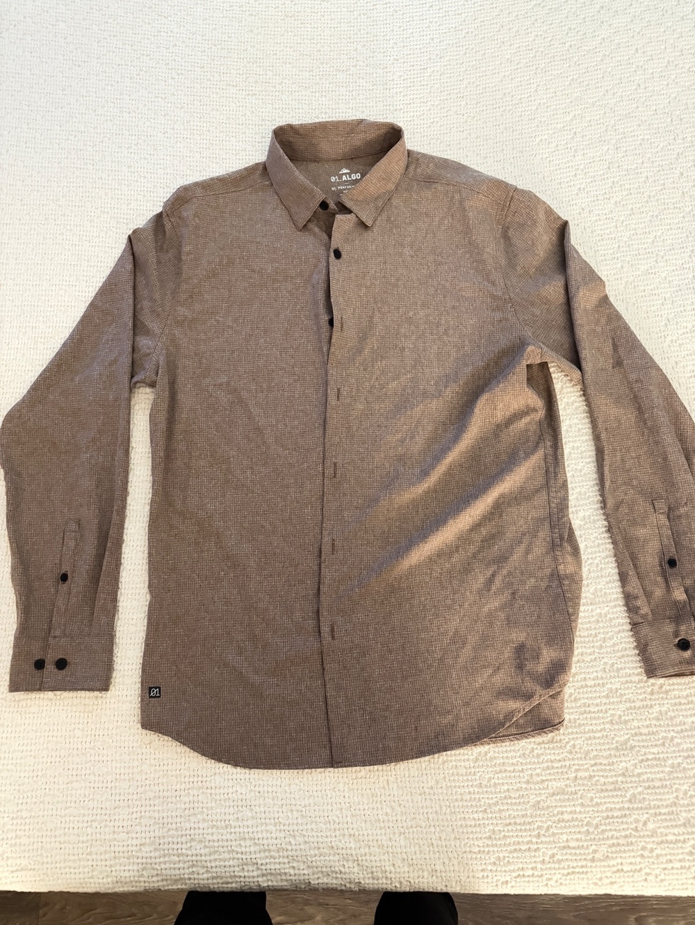 ALGO Brown Long Sleeve Button-Up Shirt